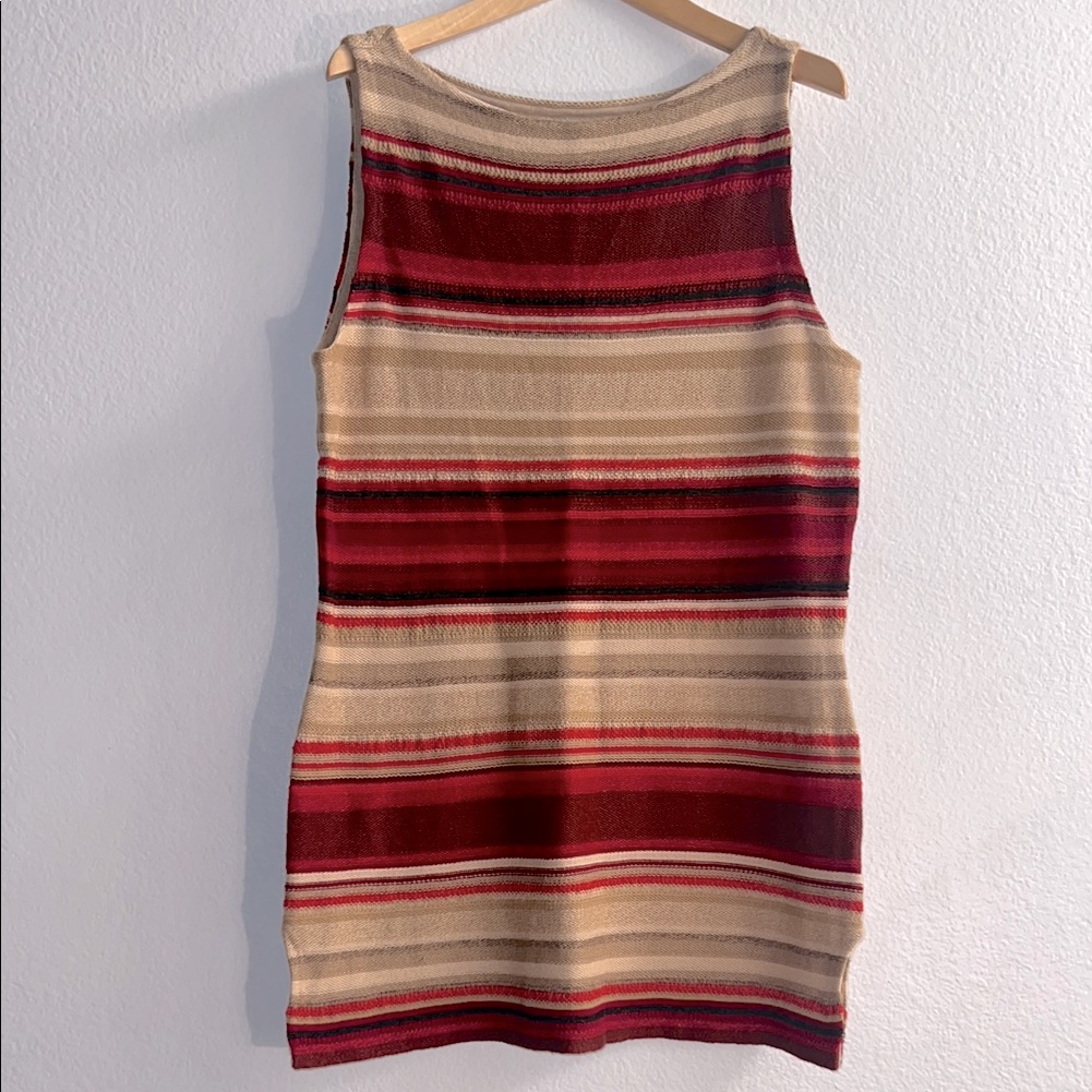 New Lauren Ralph Lauren Red Mu Linen Sleeveless Top Size L